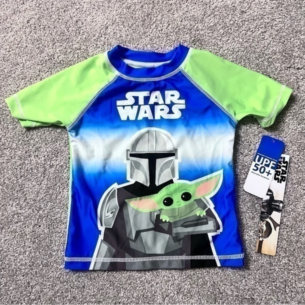 NWT Star Wars rash guard swim/sun protection shirt size 2T